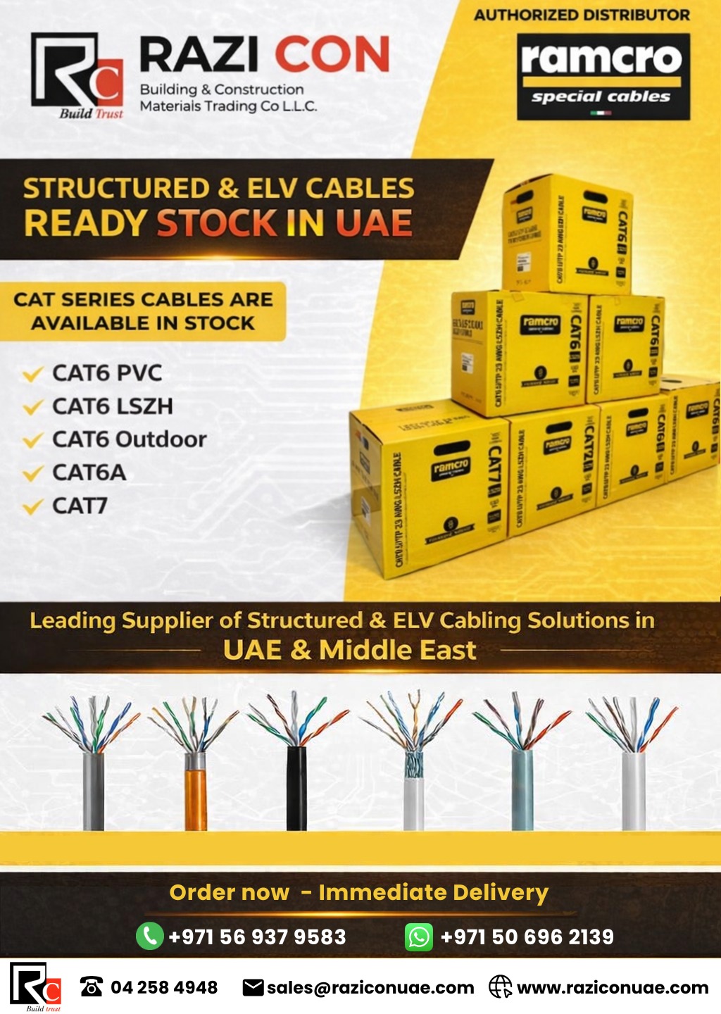 Structured Network Cables – CAT6, CAT6A & CAT7