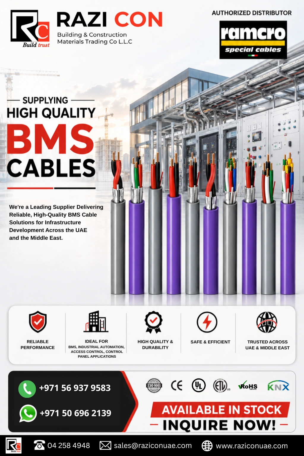 BMS Cables Supplier in UAE | Building Management System Cables