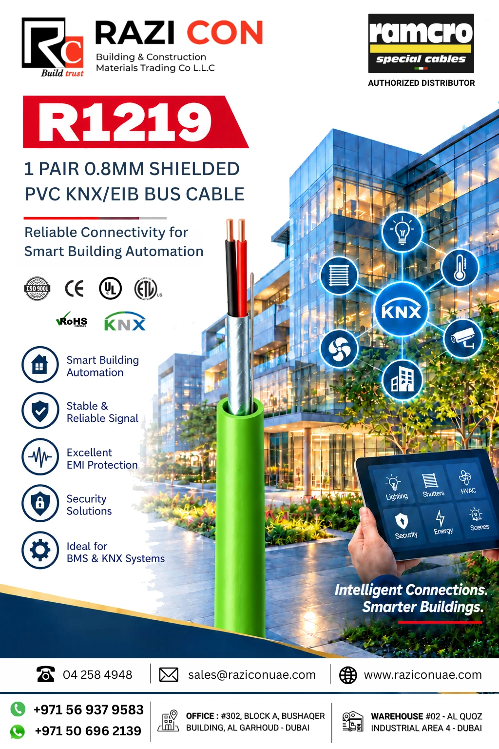 R1219 1 Pair 0.8mm Shielded PVC Cable | Ramcro UAE