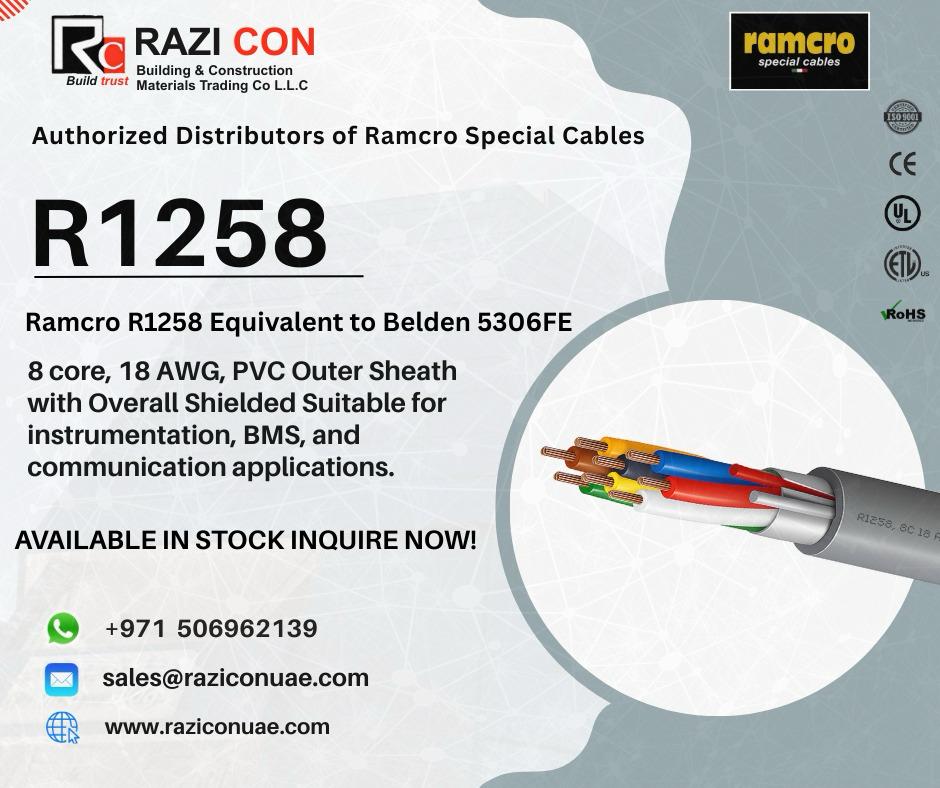 Ramcro R1258 – Belden 5306FE Equivalent | 8×18 AWG Shielded Instrumentation Cable